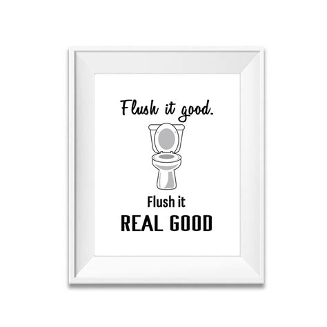 Bathroom Wall Art Flush It Real Good Bathroom Rules Etsy