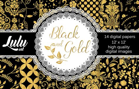 Black and Gold Patterns Graphic by luludesignart · Creative Fabrica