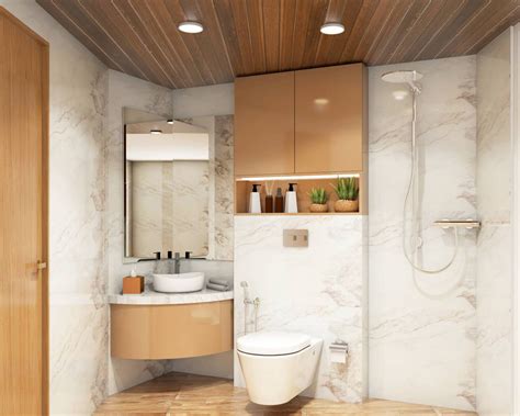 Spacious Bathroom Design With Ceiling Light Livspace