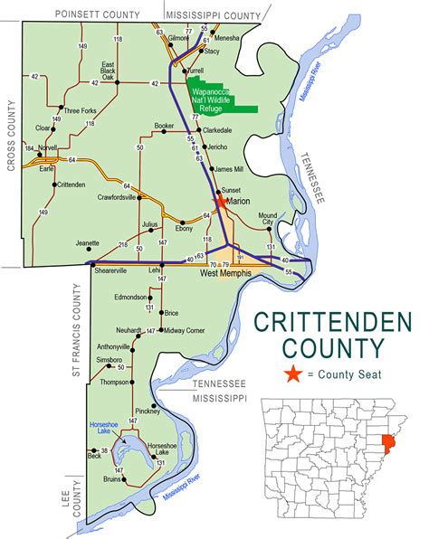 Crittenden County Map - Encyclopedia of Arkansas