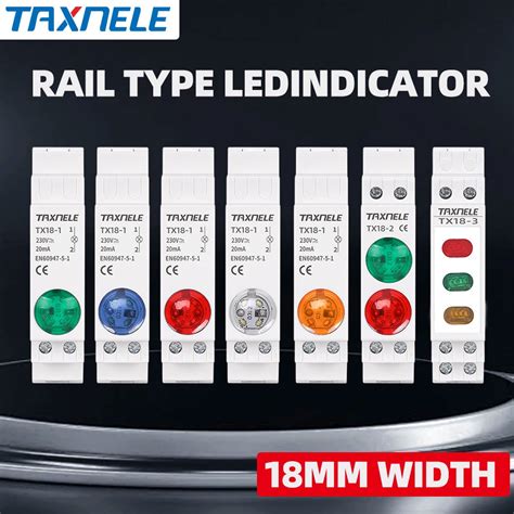 Din Rail Mount LED Signal Lamp AC DC 220V 230V Indicating Pilot Lights