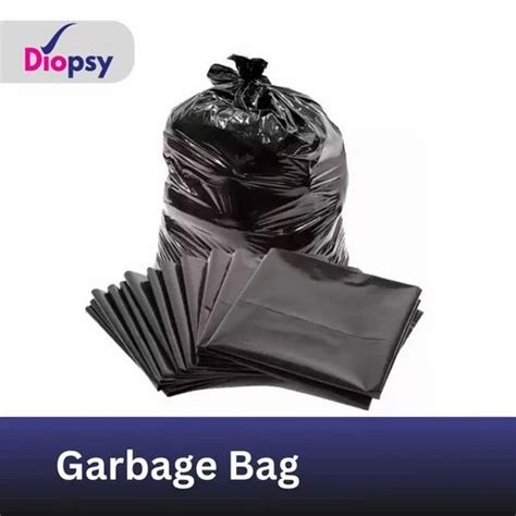 Without Handle Plain Black Biodegradable Garbage Bags 19x21 Inch