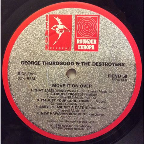 George Thorogood And The Destroyers Move It On Over Vinyl Lp 1978