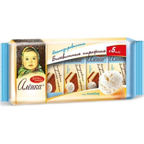 Пирожные бисквитные Красный Октябрь Аленка со вкусом пломбира 175 г ...