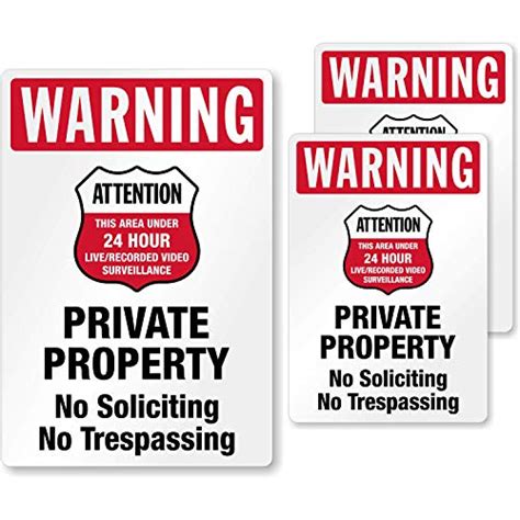 Smartsign Private Property No Soliciting No Trespassing Stickers Labels