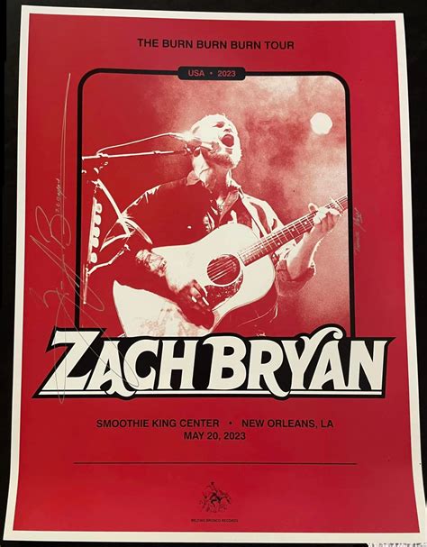 Zach Bryan New Orleans 23 Band Signed Edition PosterDrops