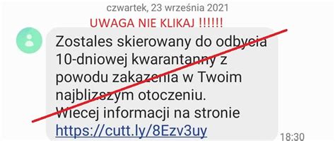 Ostrzeżenie przed fałszywymi SMS ami o kwarantannie Powiatowa Stacja