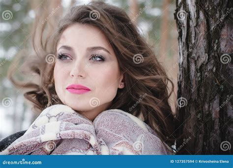 Portrait Of An Attractive Brunette In The Forest Stock Photo Image Of Beautiful Park