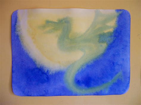 cypress space: Michaelmas watercolor....Dragon painting!