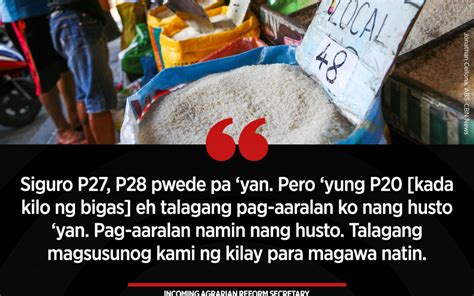 Presyong P20 Kilo Para Sa Bigas Hindi Pa Posible Papasok Na DAR