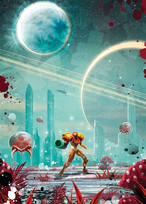 Galaxy Warrior Poster By Ruby Art Displate Metroid Metroid Samus