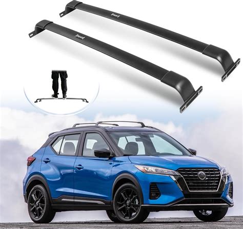 Enhanced 220 Lbs Cross Bar Roof Racks For Nissan Kicks 2016 2024 Black All Aluminum