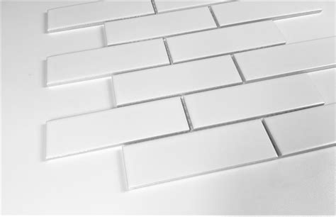 White 2x6 Brick Matte Ceramic Mosaic Tile