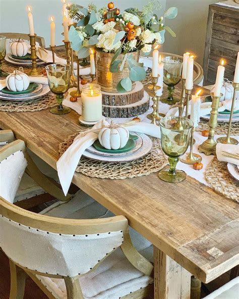 Rustic Light Wood Dining Table With Candlesticks Soul Lane