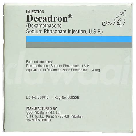 Decadron 4mgml Inj— Dawaai Uses Side Effect Price In Pakistan