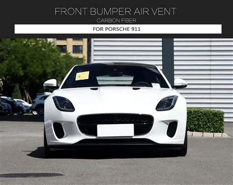 Carbon Fiber Front Bumper Canards Air Vent Fins For Jaguar F Type Svr 2