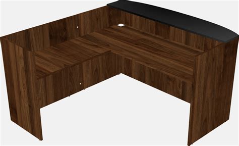 Columbia Walnut L Shaped Reception Desk Officestock