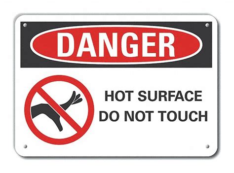Aluminum Mounting Holes Sign Mounting Reflective Hot Surface Danger Sign TZ LCU RA