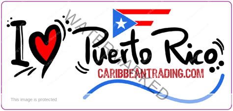 I Love Puerto Rico Sticker W Free Shipping Caribbean Trading