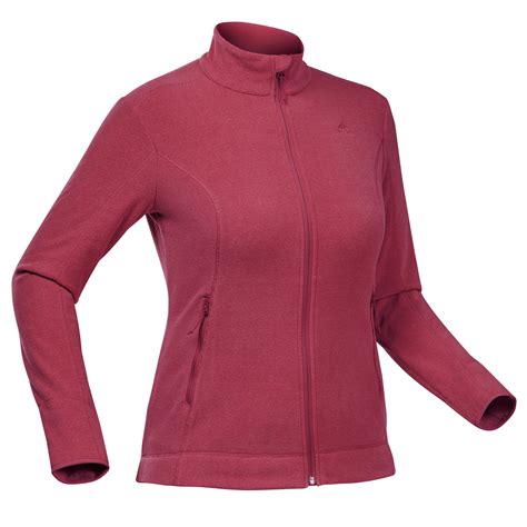 Buy Womens Hiking Fleece Jacket Dark Pink Online Decathlon