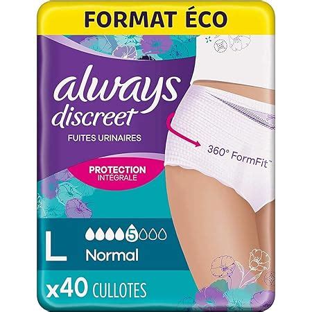 Always Discreet Culottes Pour Incontinence Fuites Urinaires Taille