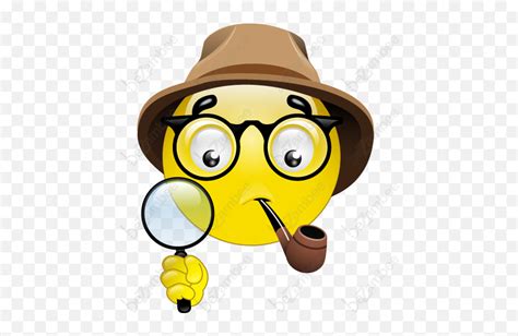 Mystery Emoticono Detective Emojidriving Emoticon Free Transparent