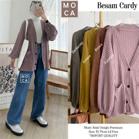 Jual Besam Cardy Knit Uniqlo Moca Shopee Indonesia