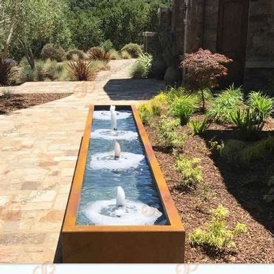 China Rusty Rectangular Corten Steel Water Feature Water Table 3mm ...