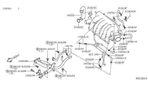 Water Hose Piping 1997 Nissan Quest