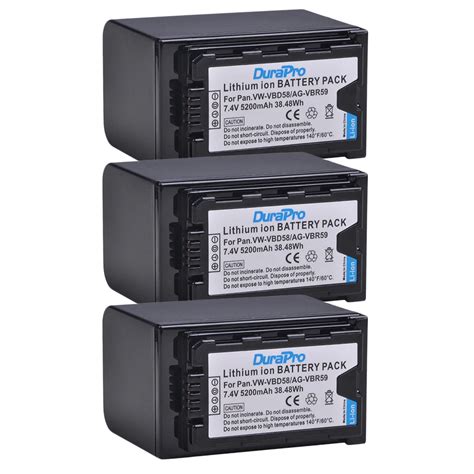 3Pc 5200mAH VW VBD58 VBD29 VBD58 VBD78 AG VBR59 Battery for Panasonic ...