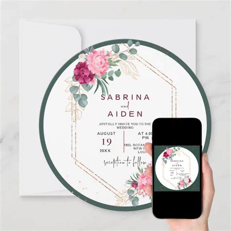 Simple Sage Green Blush Pink Floral Wedding Invitation Zazzle