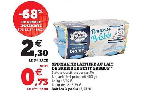 Promo Spécialité Laitière Au Lait De Brebis Le Petit Basque chez Hyper