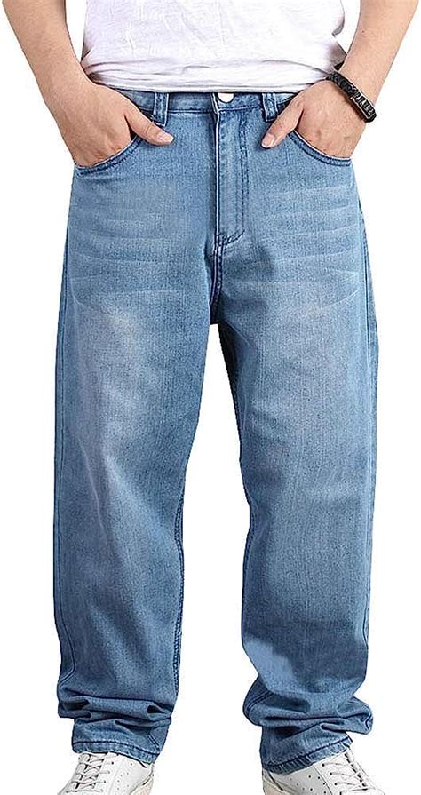 Holgados Pantalones Vaqueros Rectos Hombre Jeans Casual Anchos Modernas