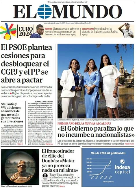 Portada De EL MUNDO Del Lunes 17 De Junio De 2024 Medios