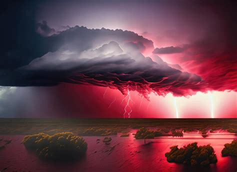 Premium Photo Thunder Storm With Heavy Rain