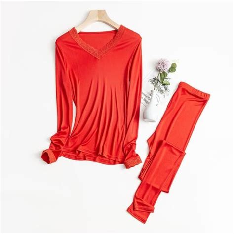 Soie sexy ensemble lingerie femme hiver thermique haut femmes vêtements pour sous vetement
