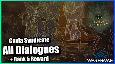 Cavia Syndicate All Dialogues Rank Special Reward Warframe Youtube