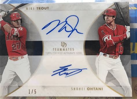 Teammates Mike Trout And Shohei Ohtani Dual Autograph Card Fivecardguys