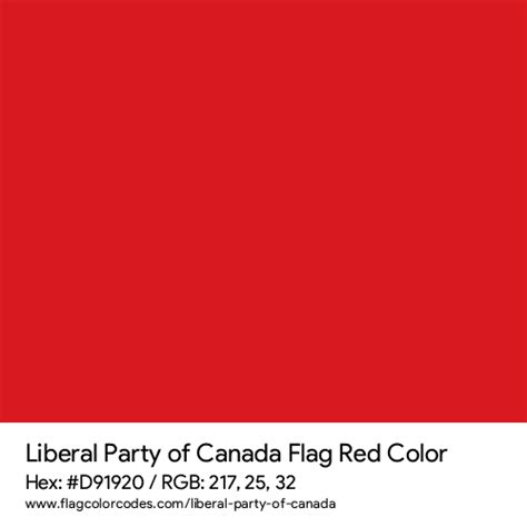 Liberal Party Of Canada Flag Color Codes