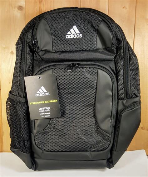 Adidas Strength III Backpack, Laptop Sleeve, Cooler Pocket, Black, TECH ...