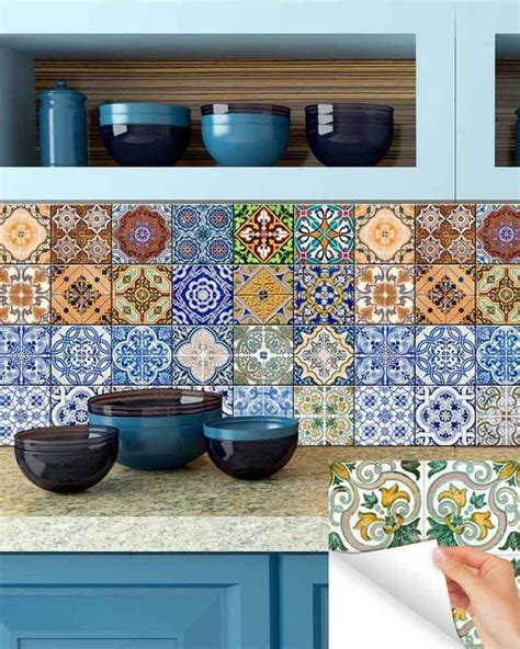 Tile Decals 24 Vintage Traditional Tiles Decals Stickers Etsy