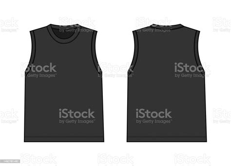 Sleeveless Tshirt Vector Template Illustration Stock Illustration Download Image Now Adult