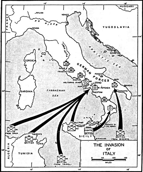 Map Map Depicting The Invasion Of Mainland Italy Sep 1943 World