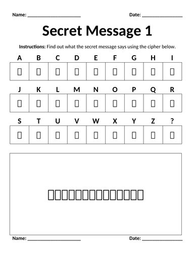 Secret Message Worksheets Fully Editable Teaching Resources