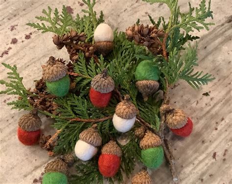 Felted Wool Acorns OR Acorn Ornaments You Pick The Colors Quantity