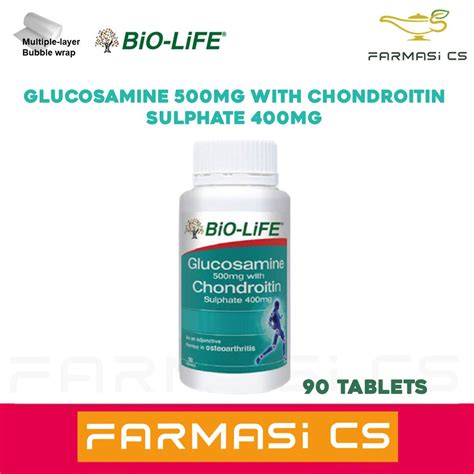 Bio Life Glucosamine 500mg With Chondroitin Sulphate 400mg 90 Tablets