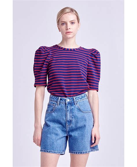 English Factory Womens Stripe Knit T Shirt Macys