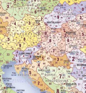 MAPA ŚCIENNA EUROPY KODÓW POCZTOWYCH 1 4 500 000