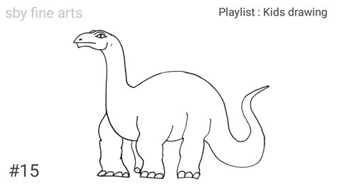 How To Draw A Diplodocus Dino For Kids டைனோசர் வரைவது எப்படி 15 Youtube