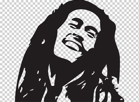 Plantilla De Bob Marley Reggae Bob Marley Logo Monocromo Pegatina